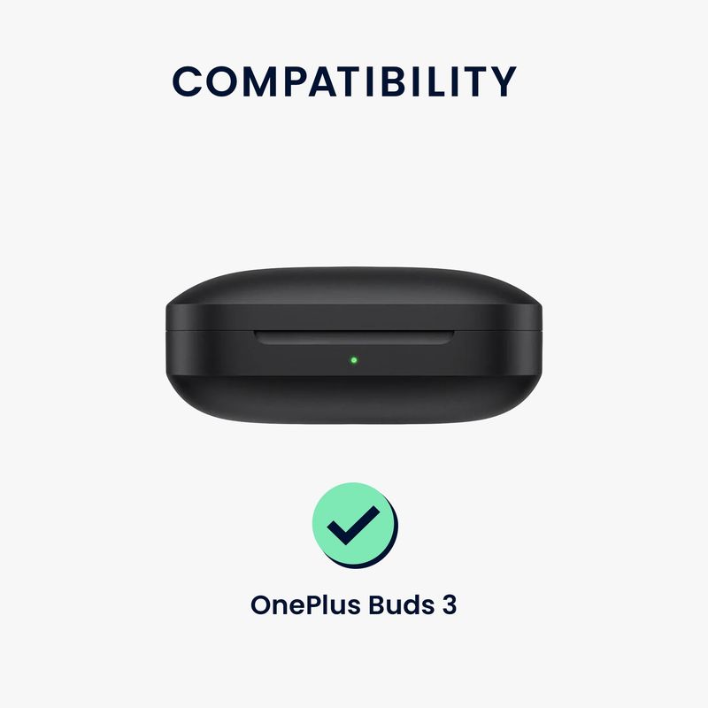 TV, Audio-Video si Foto - Portabile audio - Casti audio - Husa casti Kwmobile pentru OnePlus Buds 3, protectie la zgarieturi, Silicon, verde - Infinity.ro