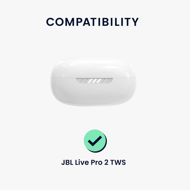 TV, Audio-Video si Foto - Portabile audio - Casti audio - Husa casti Kwmobile pentru JBL Live Pro 2 TWS, protectie la zgarieturi, Silicon, alb - Infinity.ro
