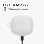 TV, Audio-Video si Foto - Portabile audio - Casti audio - Husa casti Kwmobile pentru JBL Live Pro 2 TWS, protectie la zgarieturi, Silicon, alb - Infinity.ro