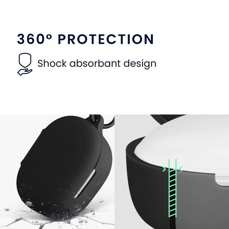 TV, Audio-Video si Foto - Portabile audio - Casti audio - Husa casti Kwmobile pentru Xiaomi Redmi Buds 4 Lite, protectie la zgarieturi, Silicon, negru - Infinity.ro