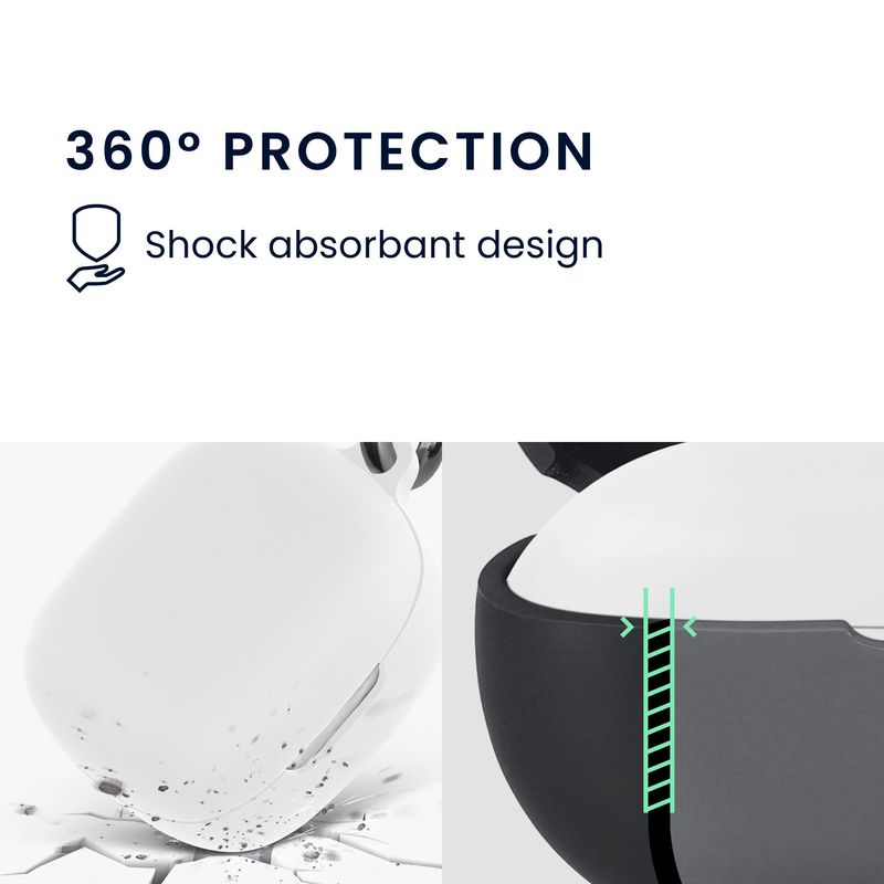 TV, Audio-Video si Foto - Portabile audio - Casti audio - Husa casti Kwmobile pentru JBL Live Pro 2 TWS, protectie la zgarieturi, Silicon, alb - Infinity.ro