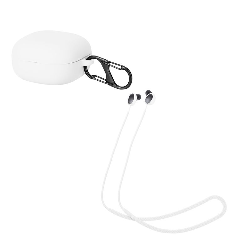 TV, Audio-Video si Foto - Portabile audio - Casti audio - Husa casti Kwmobile pentru Samsung Galaxy Buds 2, anti-alunecare, Silicon, alb - Infinity.ro