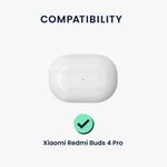 TV, Audio-Video si Foto - Portabile audio - Casti audio - Husa casti Kwmobile pentru Xiaomi Redmi Buds 4 Pro, protectie la zgarieturi, Silicon, alb, negru - Infinity.ro