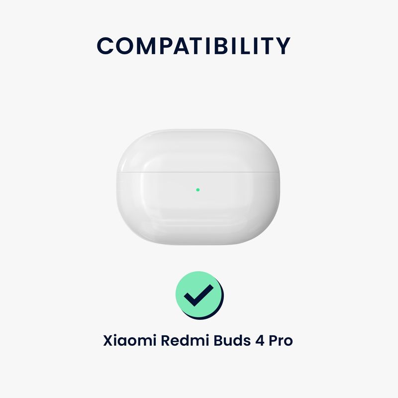 TV, Audio-Video si Foto - Portabile audio - Casti audio - Husa casti Kwmobile pentru Xiaomi Redmi Buds 4 Pro, protectie la zgarieturi, Silicon, alb, negru - Infinity.ro