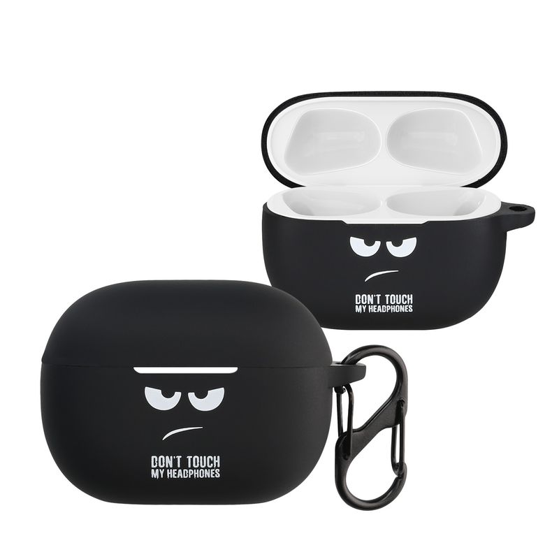 TV, Audio-Video si Foto - Portabile audio - Casti audio - Husa casti Kwmobile pentru Xiaomi Redmi Buds 4 Pro, protectie la zgarieturi, Silicon, alb, negru - Infinity.ro