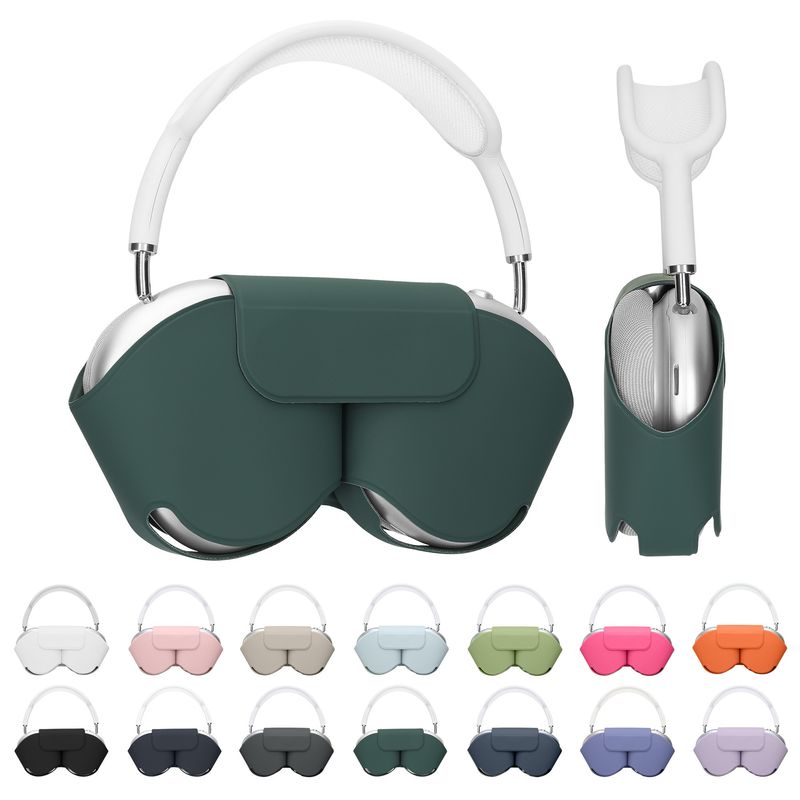 TV, Audio-Video si Foto - Portabile audio - Casti audio - Husa casti Kwmobile pentru Apple AirPods Max, AirPods Max 2, fixare magnetica, Poliester, verde - Infinity.ro