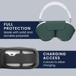 TV, Audio-Video si Foto - Portabile audio - Casti audio - Husa casti Kwmobile pentru Apple AirPods Max, AirPods Max 2, fixare magnetica, Poliester, verde - Infinity.ro