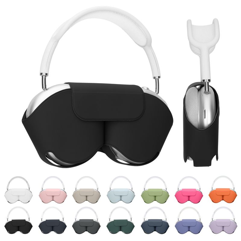 TV, Audio-Video si Foto - Portabile audio - Casti audio - Husa casti Kwmobile pentru Apple AirPods Max, AirPods Max 2, fixare magnetica, Poliester, negru - Infinity.ro