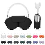 TV, Audio-Video si Foto - Portabile audio - Casti audio - Husa casti Kwmobile pentru Apple AirPods Max, AirPods Max 2, fixare magnetica, Poliester, negru - Infinity.ro