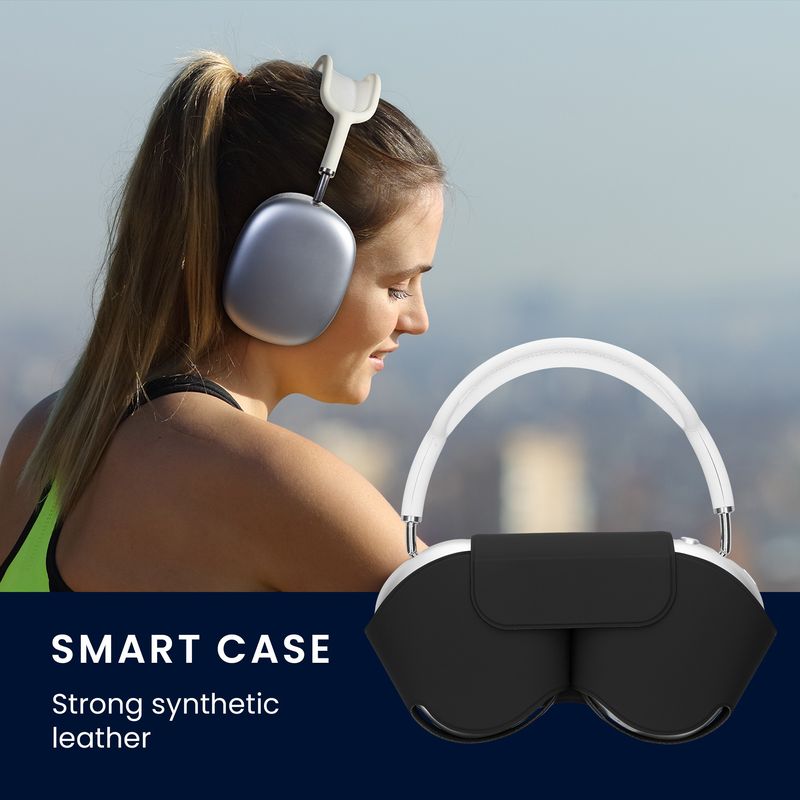 TV, Audio-Video si Foto - Portabile audio - Casti audio - Husa casti Kwmobile pentru Apple AirPods Max, AirPods Max 2, fixare magnetica, Poliester, negru - Infinity.ro