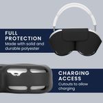 TV, Audio-Video si Foto - Portabile audio - Casti audio - Husa casti Kwmobile pentru Apple AirPods Max, AirPods Max 2, fixare magnetica, Poliester, negru - Infinity.ro