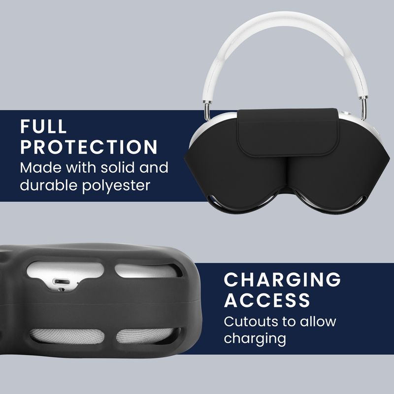 TV, Audio-Video si Foto - Portabile audio - Casti audio - Husa casti Kwmobile pentru Apple AirPods Max, AirPods Max 2, fixare magnetica, Poliester, negru - Infinity.ro