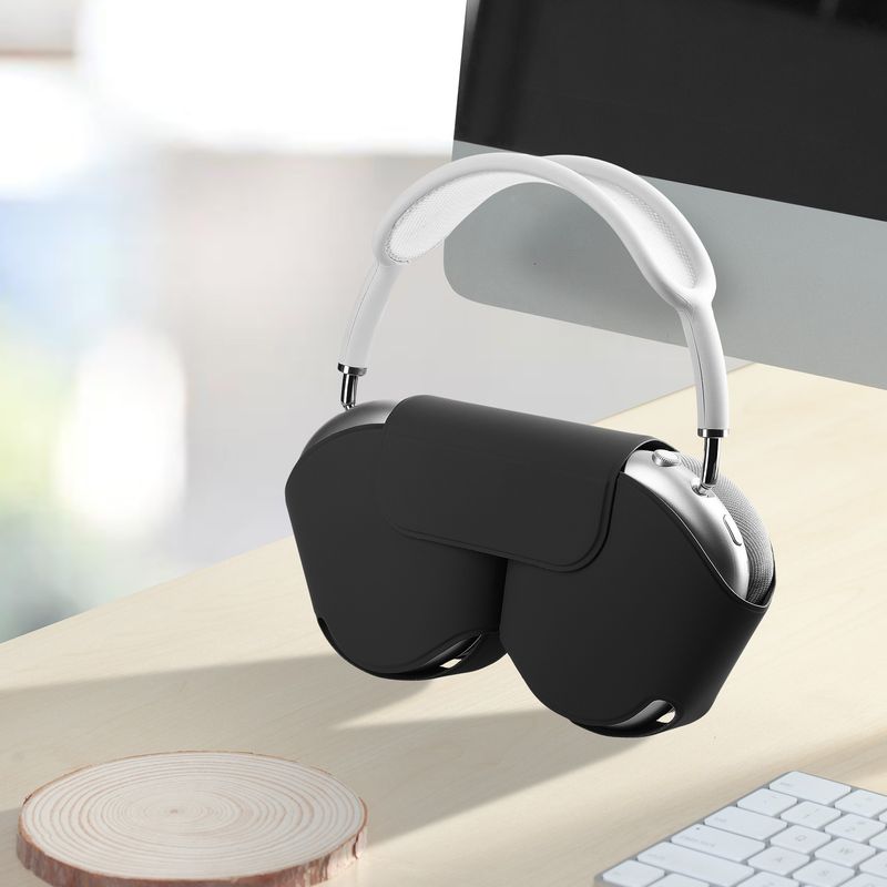 TV, Audio-Video si Foto - Portabile audio - Casti audio - Husa casti Kwmobile pentru Apple AirPods Max, AirPods Max 2, fixare magnetica, Poliester, negru - Infinity.ro