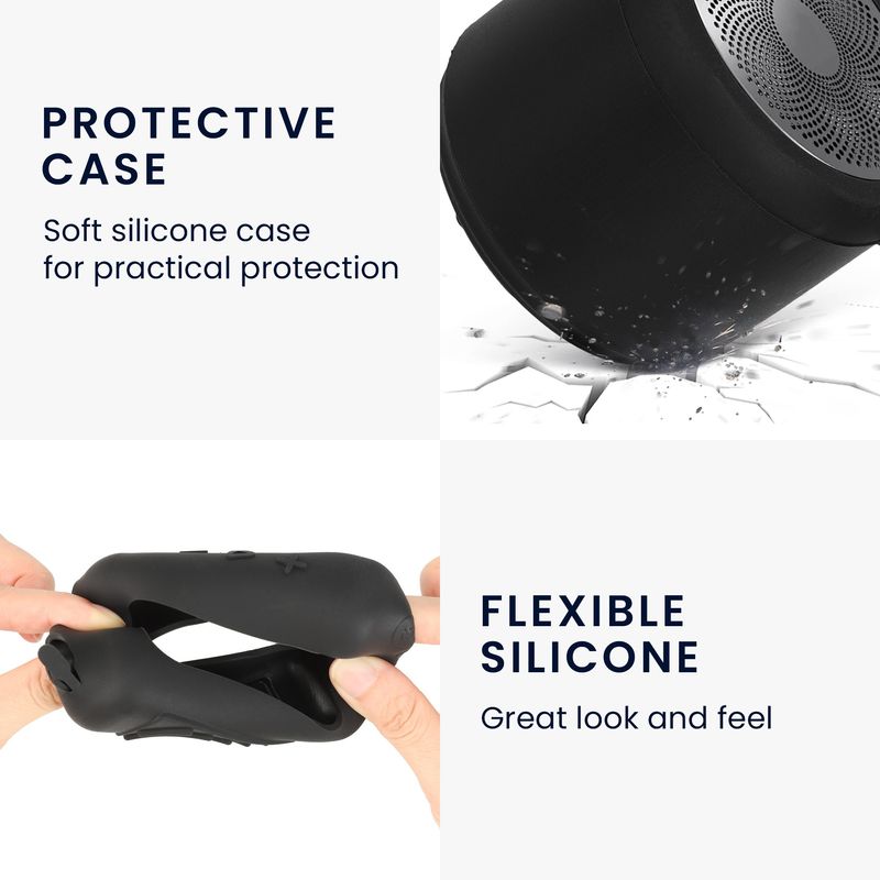 TV, Audio-Video si Foto - Portabile audio - Casti audio - Husa de protectie Kwmobile pentru EWA A106 Pro, anti-alunecare, Silicon, negru - Infinity.ro
