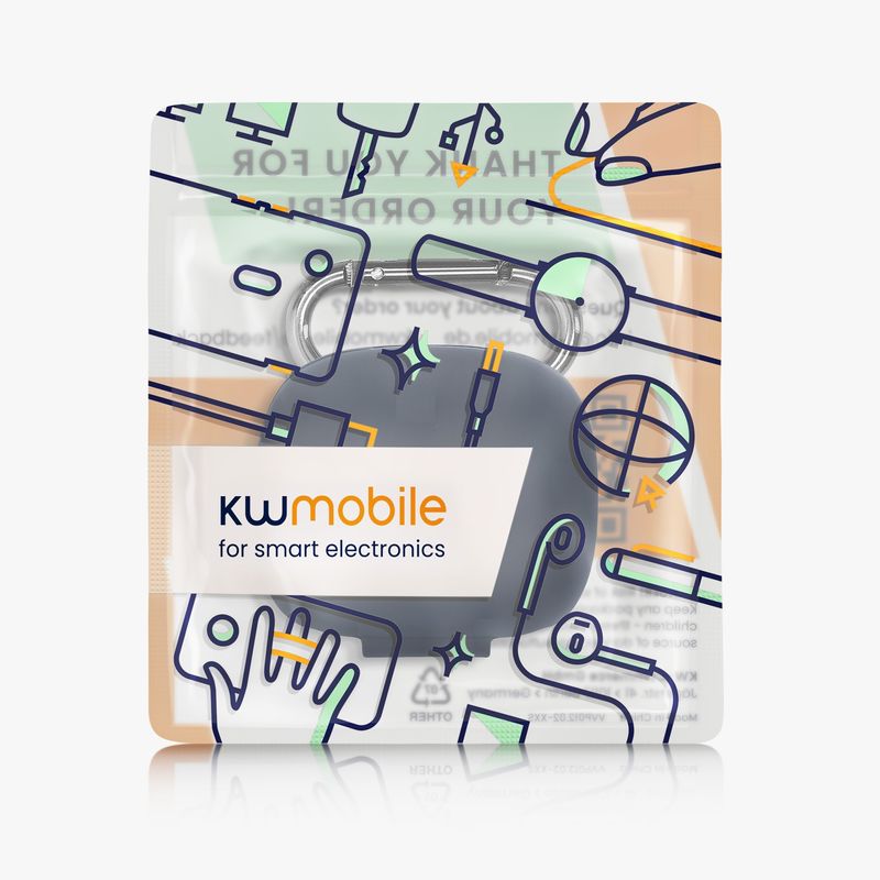 TV, Audio-Video si Foto - Portabile audio - Casti audio - Husa casti Kwmobile pentru JBL Live Pro 2 TWS, protectie la zgarieturi, Silicon, albastru - Infinity.ro