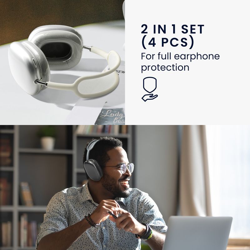 TV, Audio-Video si Foto - Portabile audio - Casti audio - Husa casti Kwmobile pentru Apple AirPods Max, AirPods Max 2, protectie la zgarieturi, Termoplastic, transparent - Infinity.ro