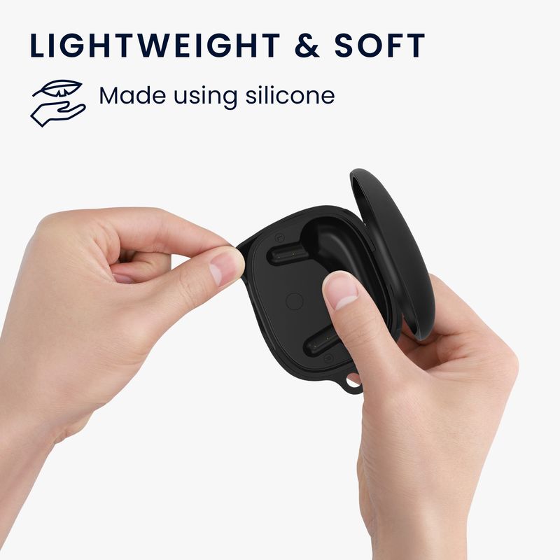 TV, Audio-Video si Foto - Portabile audio - Casti audio - Husa casti Kwmobile pentru EarFun Air Pro 3, protectie la zgarieturi, Silicon, negru - Infinity.ro