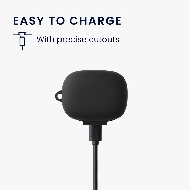 TV, Audio-Video si Foto - Portabile audio - Casti audio - Husa casti Kwmobile pentru EarFun Air Pro 3, protectie la zgarieturi, Silicon, negru - Infinity.ro