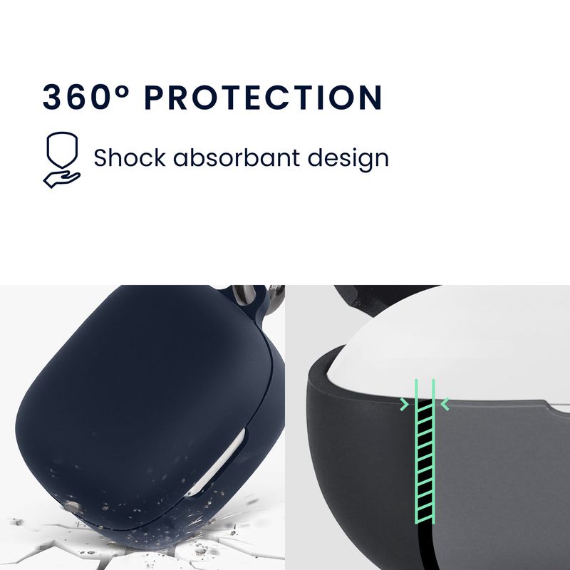 TV, Audio-Video si Foto - Portabile audio - Casti audio - Husa casti Kwmobile pentru JBL Live Pro 2 TWS, protectie la zgarieturi, Silicon, albastru - Infinity.ro