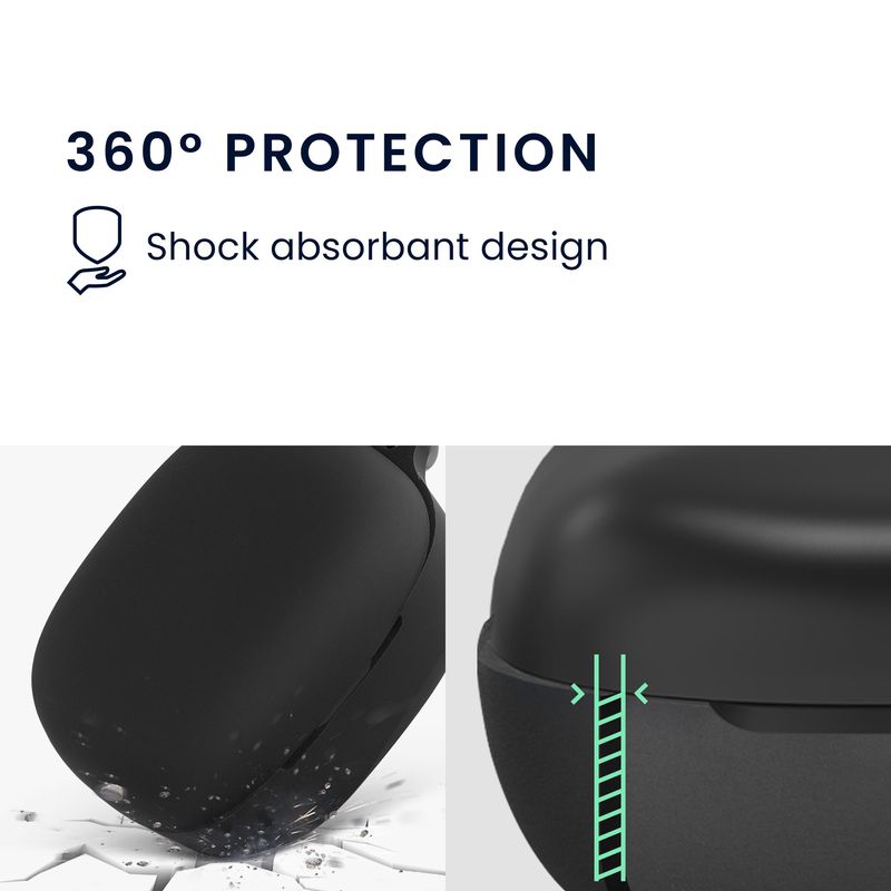 TV, Audio-Video si Foto - Portabile audio - Casti audio - Husa casti Kwmobile pentru EarFun Air Pro 3, protectie la zgarieturi, Silicon, negru - Infinity.ro