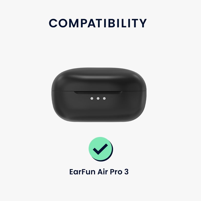 TV, Audio-Video si Foto - Portabile audio - Casti audio - Husa casti Kwmobile pentru EarFun Air Pro 3, protectie la zgarieturi, Silicon, negru - Infinity.ro