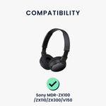 TV, Audio-Video si Foto - Portabile audio - Casti audio - Set 2 pernite pentru casti Kwmobile pentru Sony MDR-ZX100, ZX110, ZX300, V150, confort sporit, Piele ecologica, negru - Infinity.ro