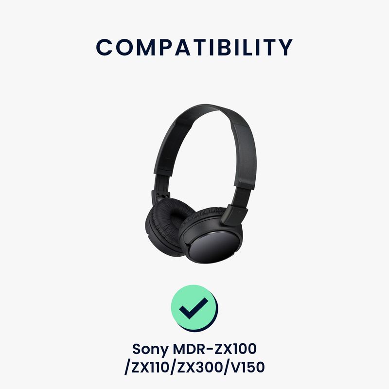 TV, Audio-Video si Foto - Portabile audio - Casti audio - Set 2 pernite pentru casti Kwmobile pentru Sony MDR-ZX100, ZX110, ZX300, V150, confort sporit, Piele ecologica, negru - Infinity.ro