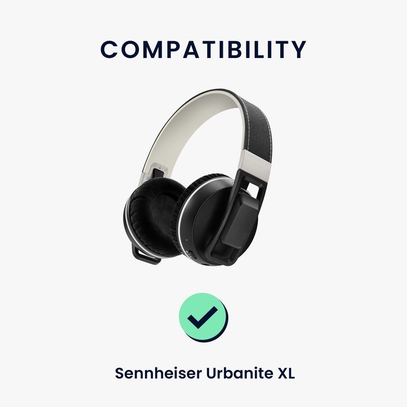 TV, Audio-Video si Foto - Portabile audio - Casti audio - Set 2 pernite pentru casti Kwmobile pentru Sennheiser Urbanite XL, confort sporit, Piele ecologica, negru - Infinity.ro