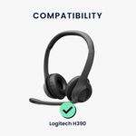 TV, Audio-Video si Foto - Portabile audio - Casti audio - Husa casti Kwmobile pentru Logitech H390, protectie la socuri, Neopren, gri - Infinity.ro