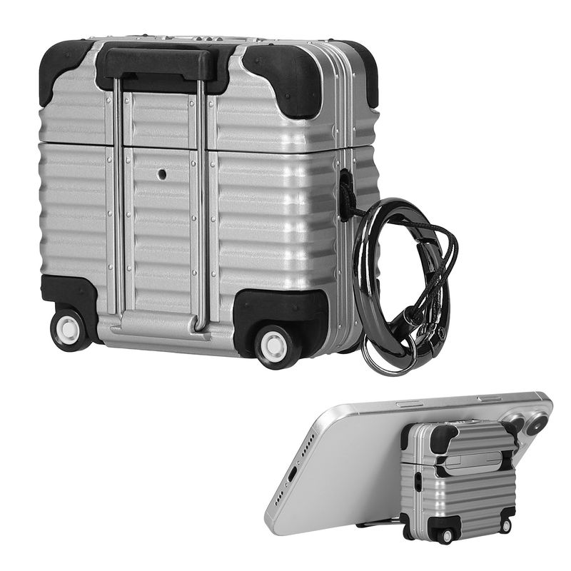 TV, Audio-Video si Foto - Portabile audio - Casti audio - Husa casti Kwmobile pentru Apple AirPods 4, protectie la socuri, Termoplastic, argintiu - Infinity.ro