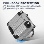 TV, Audio-Video si Foto - Portabile audio - Casti audio - Husa casti Kwmobile pentru Apple AirPods 4, protectie la socuri, Termoplastic, argintiu - Infinity.ro