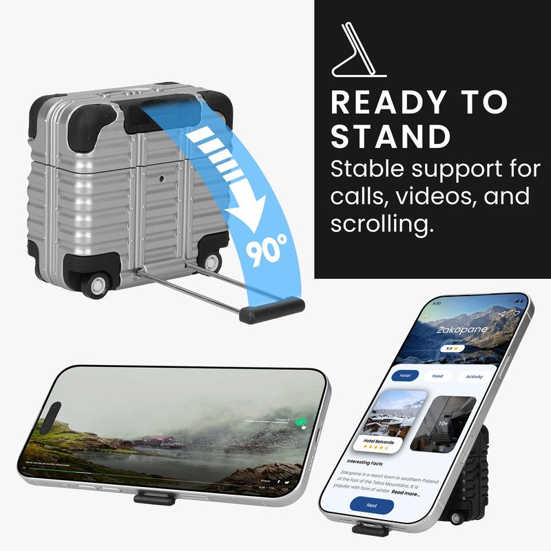 TV, Audio-Video si Foto - Portabile audio - Casti audio - Husa casti Kwmobile pentru Apple AirPods 4, protectie la socuri, Termoplastic, argintiu - Infinity.ro
