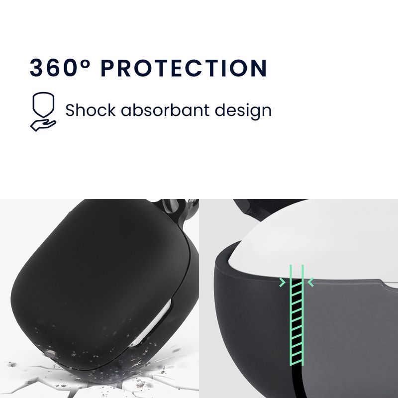 TV, Audio-Video si Foto - Portabile audio - Casti audio - Husa casti Kwmobile pentru JBL Live Pro 2 TWS, protectie la zgarieturi, Silicon, negru - Infinity.ro