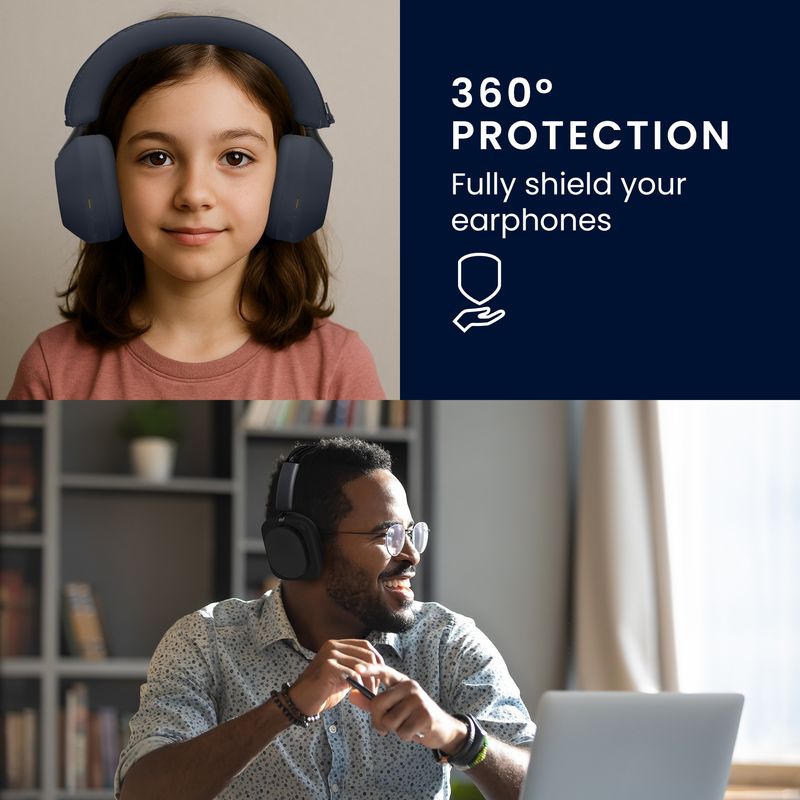 TV, Audio-Video si Foto - Portabile audio - Casti audio - Husa casti Kwmobile pentru Sony WH-1000XM5, protectie la socuri, Silicon, albastru - Infinity.ro