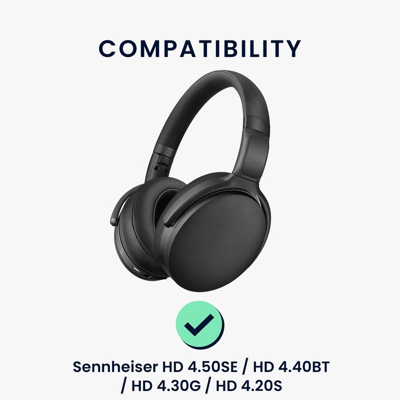 TV, Audio-Video si Foto - Portabile audio - Casti audio - Set 2 pernite pentru casti Kwmobile pentru Sennheiser HD 4.50SE, HD 4.40BT, HD 4.30G, HD 4.20S, Piele ecologica, negru - Infinity.ro