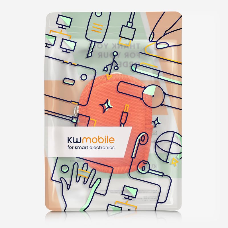 TV, Audio-Video si Foto - Portabile audio - Casti audio - Husa universala pentru casti Kwmobile, protectie la socuri, Nylon, portocaliu - Infinity.ro