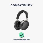 TV, Audio-Video si Foto - Portabile audio - Casti audio - Set 2 pernite pentru casti Kwmobile pentru Sennheiser HDB 630, confort sporit, Piele ecologica, negru - Infinity.ro