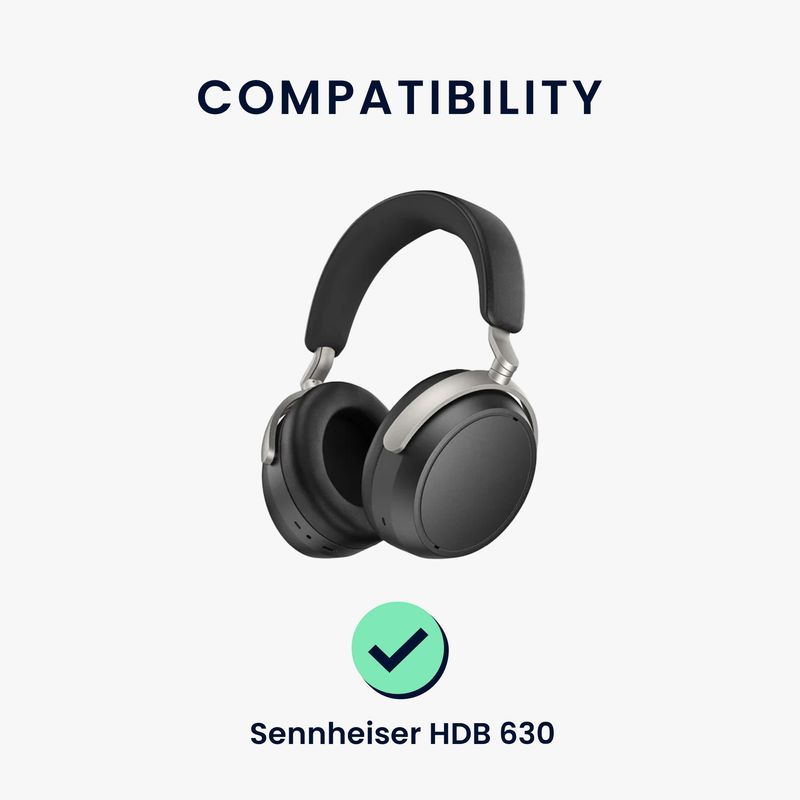 TV, Audio-Video si Foto - Portabile audio - Casti audio - Set 2 pernite pentru casti Kwmobile pentru Sennheiser HDB 630, confort sporit, Piele ecologica, negru - Infinity.ro
