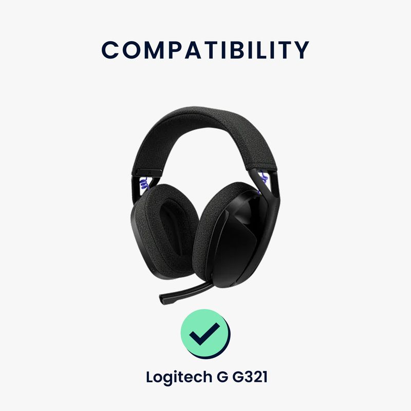 TV, Audio-Video si Foto - Portabile audio - Casti audio - Set 2 pernite pentru casti Kwmobile pentru Logitech G G321, confort sporit, Textil, gri - Infinity.ro