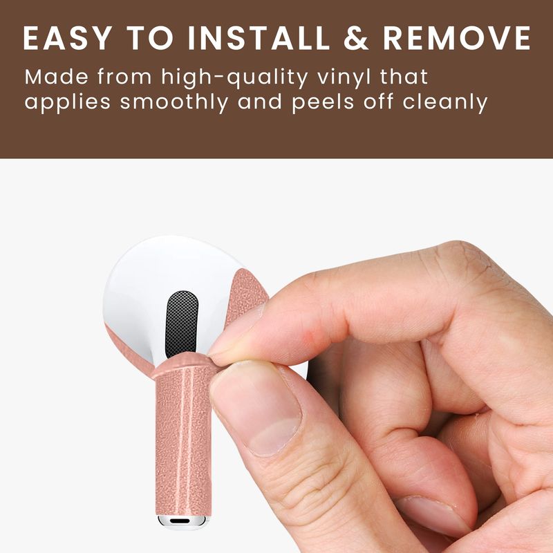 TV, Audio-Video si Foto - Portabile audio - Casti audio - Skin Kwmobile pentru Apple AirPods Pro 3, indepartare fara urme, nuanta 59, Vinil, bej - Infinity.ro