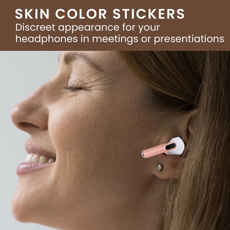 TV, Audio-Video si Foto - Portabile audio - Casti audio - Skin Kwmobile pentru Apple AirPods Pro 3, indepartare fara urme, nuanta 59, Vinil, bej - Infinity.ro