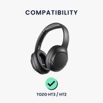 TV, Audio-Video si Foto - Portabile audio - Casti audio - Set 2 pernite pentru casti Kwmobile pentru TOZO HT3, HT2, confort sporit, Piele ecologica, negru - Infinity.ro