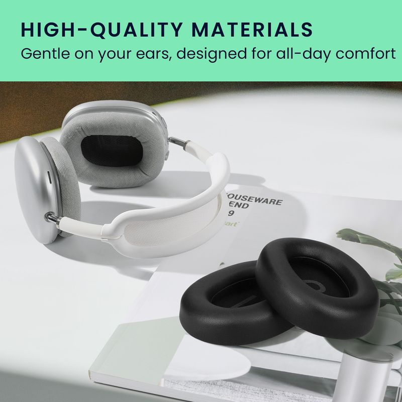 TV, Audio-Video si Foto - Portabile audio - Casti audio - Set 2 pernite pentru casti Kwmobile pentru TOZO HT3, HT2, confort sporit, Piele ecologica, negru - Infinity.ro