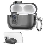 TV, Audio-Video si Foto - Portabile audio - Casti audio - Husa casti Kwmobile pentru Apple AirPods Pro 3, functie stand, Termoplastic, negru - Infinity.ro