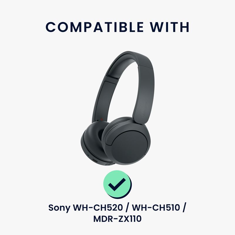 TV, Audio-Video si Foto - Portabile audio - Casti audio - Husa casti Kwmobile pentru Sony WH-CH520, WH-CH510, MDR-ZX110, protectie la socuri, protectie la praf, Neopren, negru - Infinity.ro