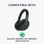TV, Audio-Video si Foto - Portabile audio - Casti audio - Husa casti Kwmobile pentru Sony WH-1000XM4, Sony WH-1000XM6, Jabra Evolve 20, protectie la socuri, Neopren, negru - Infinity.ro