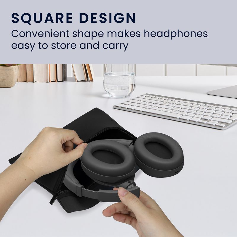 TV, Audio-Video si Foto - Portabile audio - Casti audio - Husa casti Kwmobile pentru Sony WH-1000XM4, Sony WH-1000XM6, Jabra Evolve 20, protectie la socuri, Neopren, negru - Infinity.ro