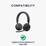 TV, Audio-Video si Foto - Portabile audio - Casti audio - Set 2 pernite pentru casti Kwmobile pentru Logitech Zone Wireless 2, Zone 950, confort sporit, Piele ecologica, negru - Infinity.ro