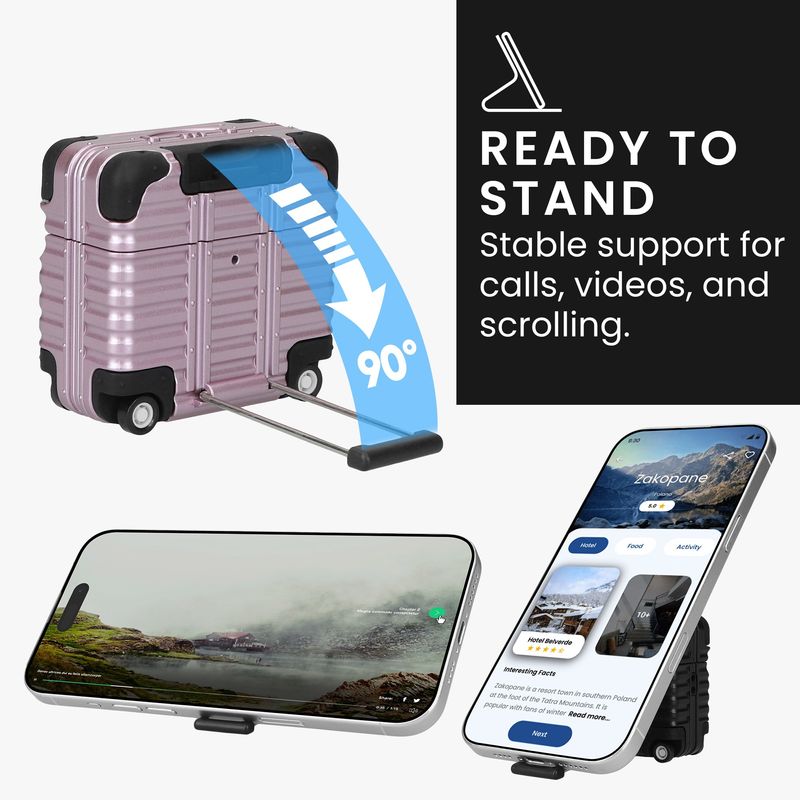 TV, Audio-Video si Foto - Portabile audio - Casti audio - Husa casti Kwmobile pentru Apple AirPods 4, protectie la socuri, Termoplastic, mov - Infinity.ro