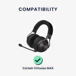 TV, Audio-Video si Foto - Portabile audio - Casti audio - Set 2 pernite pentru casti Kwmobile pentru Corsair Virtuoso MAX, confort sporit, Textil, negru - Infinity.ro
